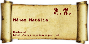 Méhes Natália névjegykártya